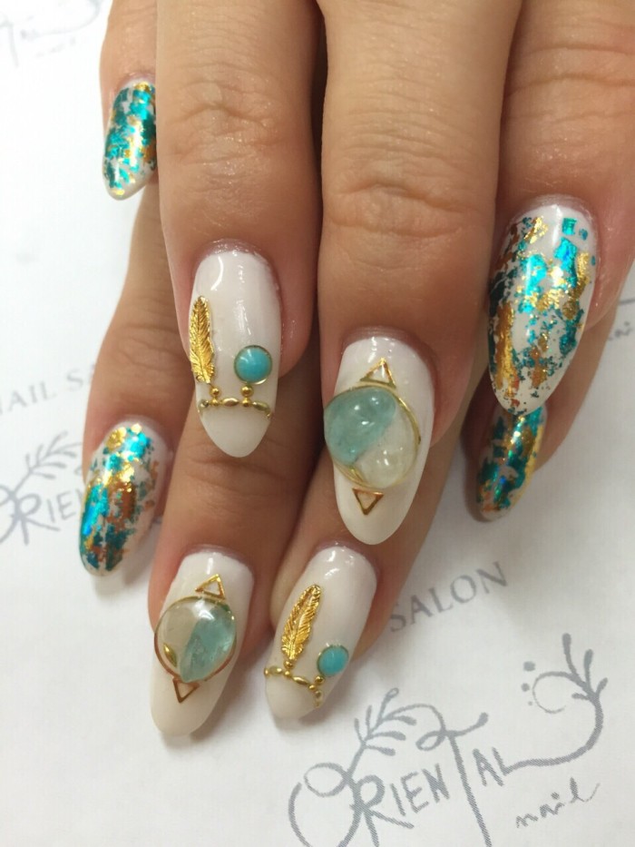 8  フェザー×天然石